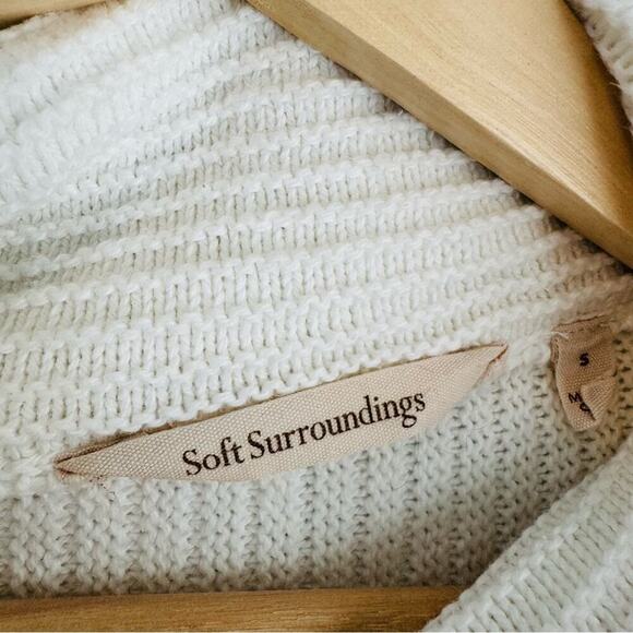 Soft Surroundings mochneck textured patchwork style sweater white size small - Picture 4 of 7